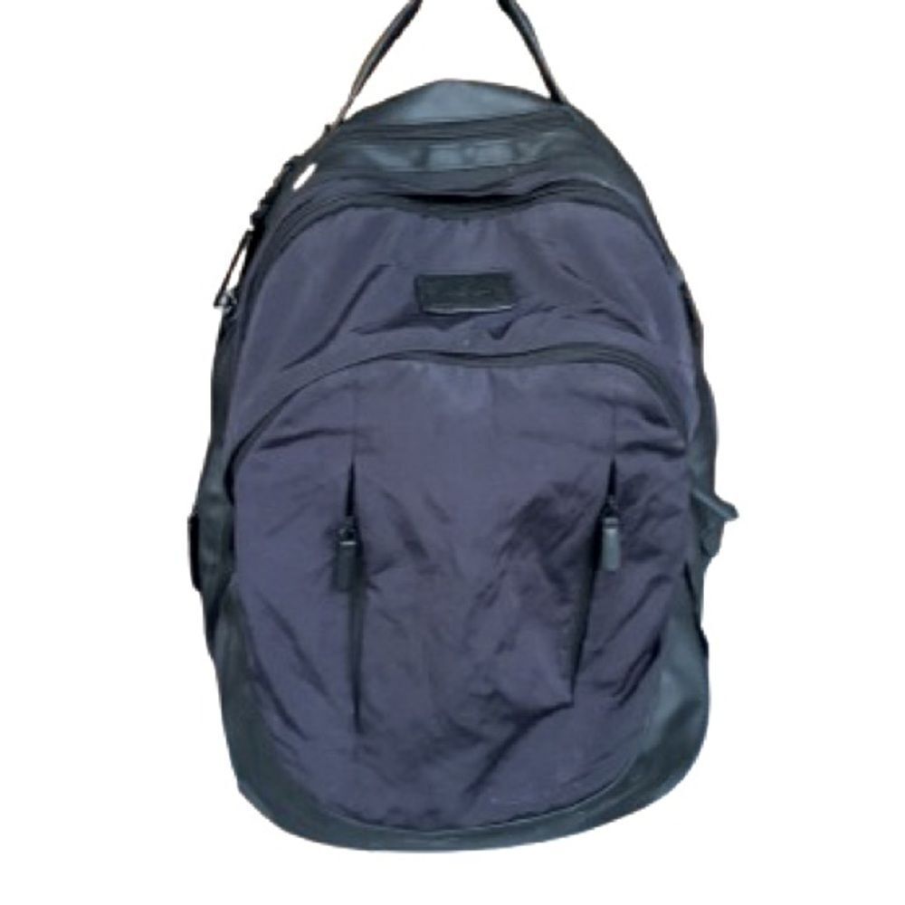 Tumi Virtue Courage Laptop Computer Backpack Navy/Black Leather Trim – Used